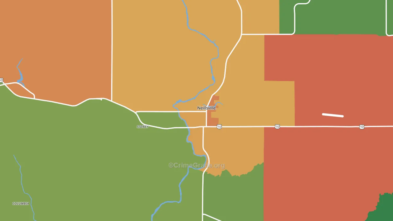54456, WI Map of Theft Rates