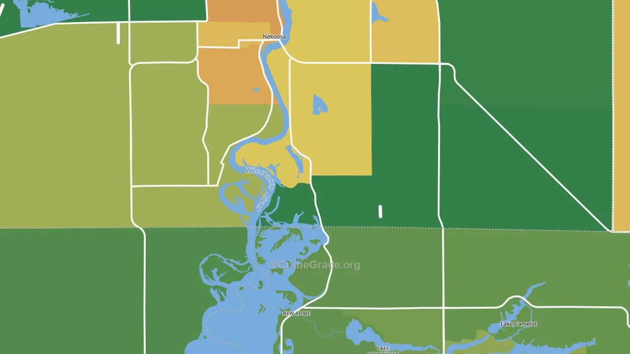 54457, WI Map of Theft Rates