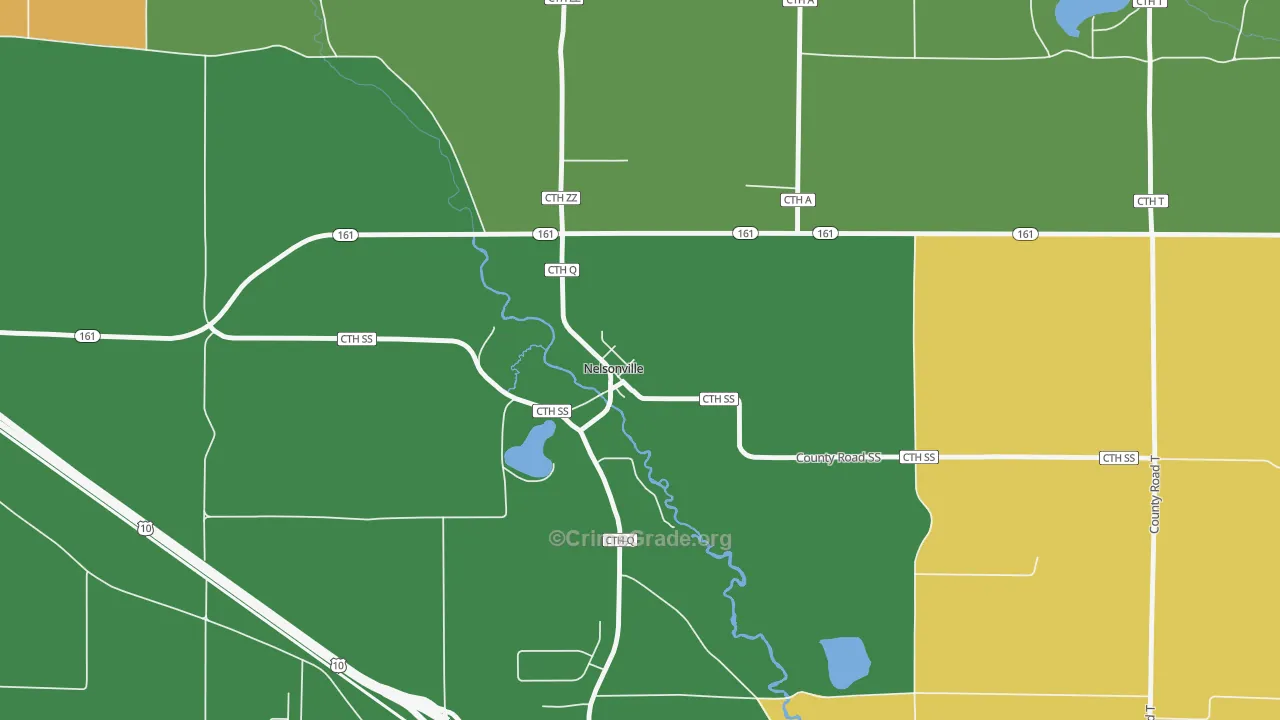 54458, WI Map of Theft Rates