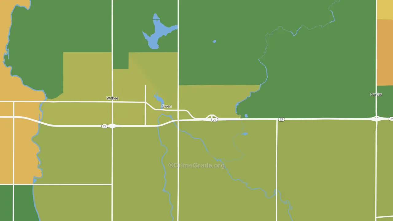 54460, WI Map of Theft Rates