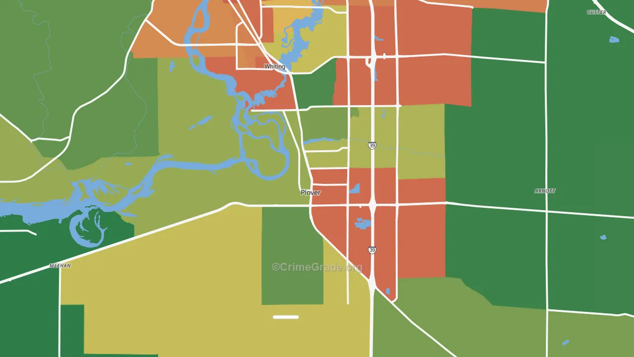 54467, WI Map of Theft Rates