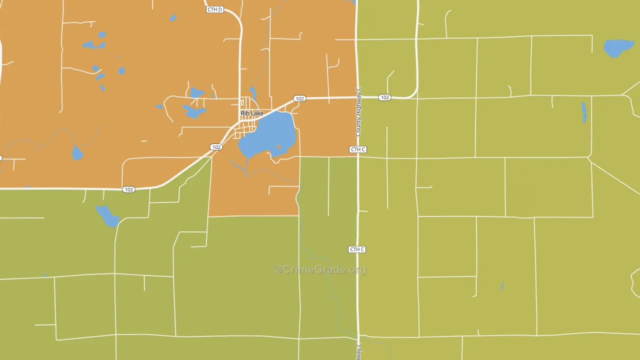 54470, WI Map of Theft Rates