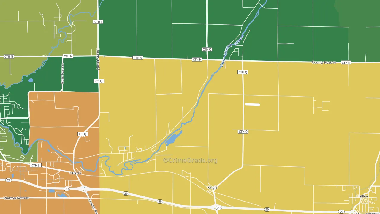 54471, WI Map of Theft Rates