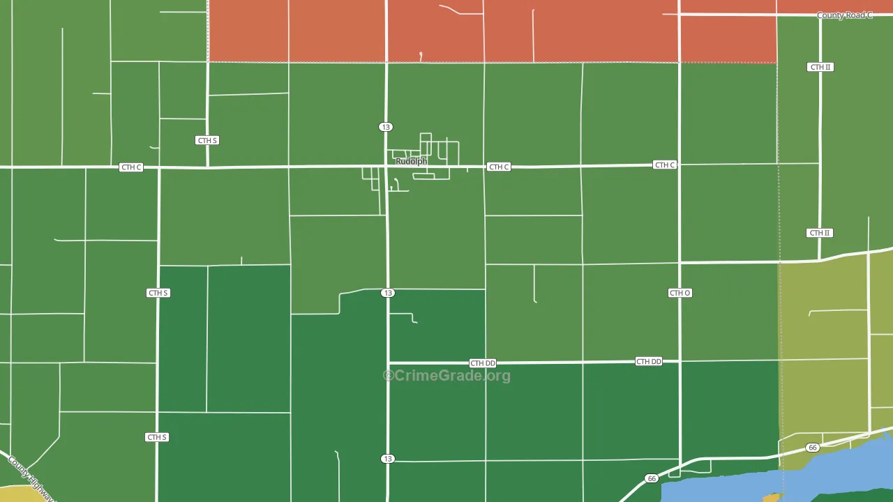 54475, WI Map of Theft Rates