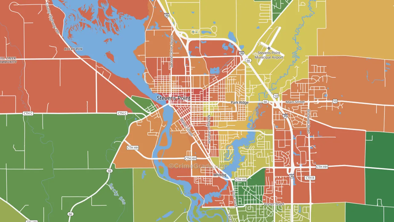 54481, WI Map of Theft Rates