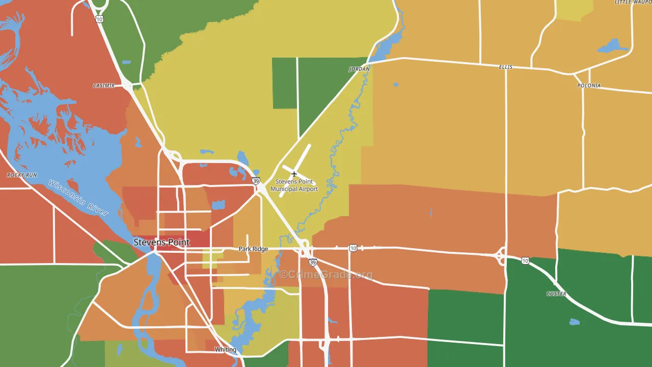 54482, WI Map of Theft Rates
