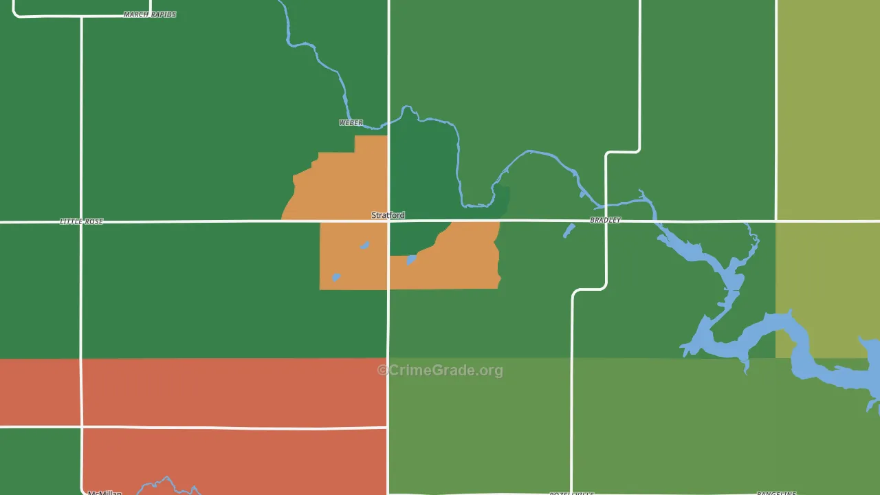 54484, WI Map of Theft Rates