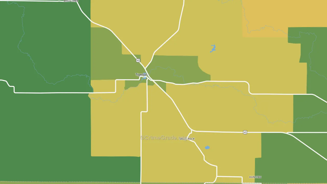 54486, WI Map of Theft Rates
