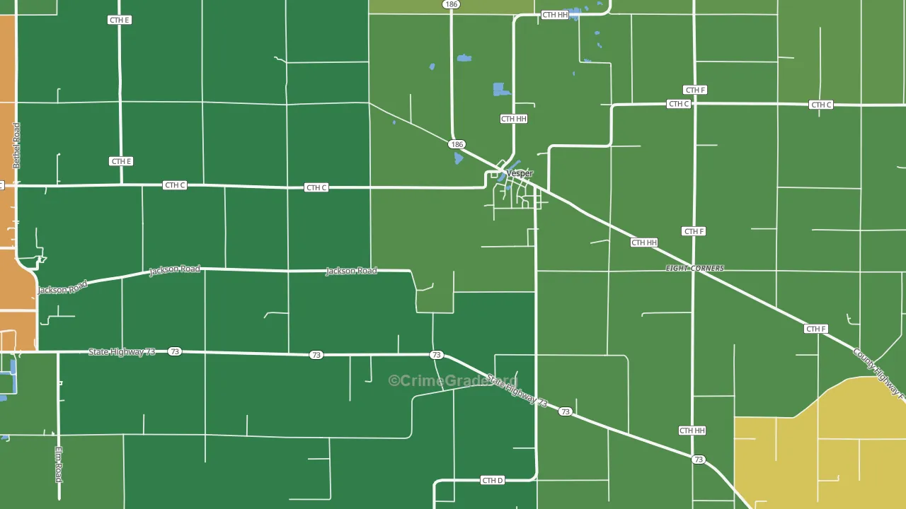 54489, WI Map of Theft Rates