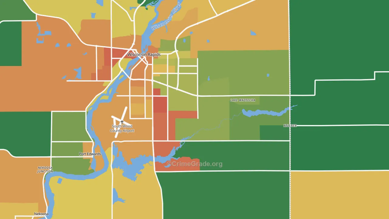 54494, WI Map of Theft Rates