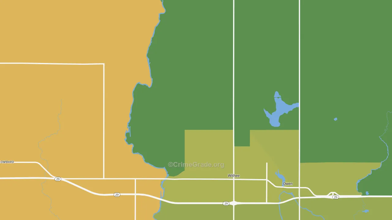 54498, WI Map of Theft Rates