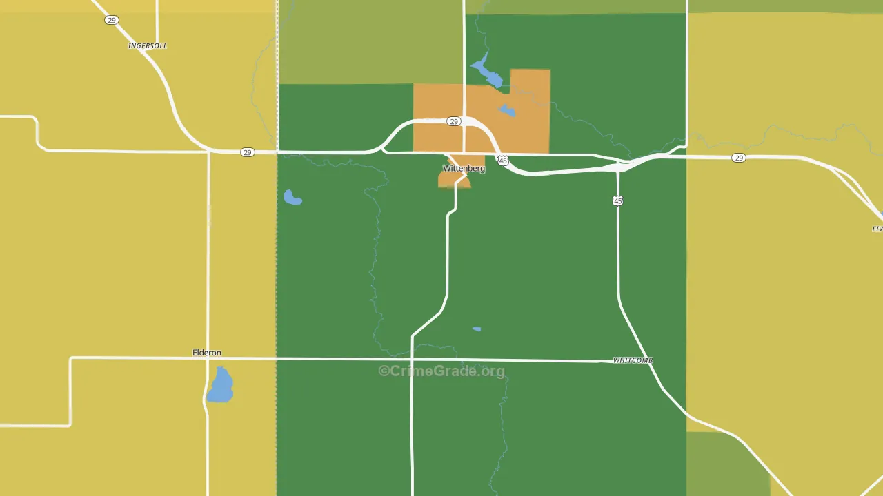 54499, WI Map of Theft Rates