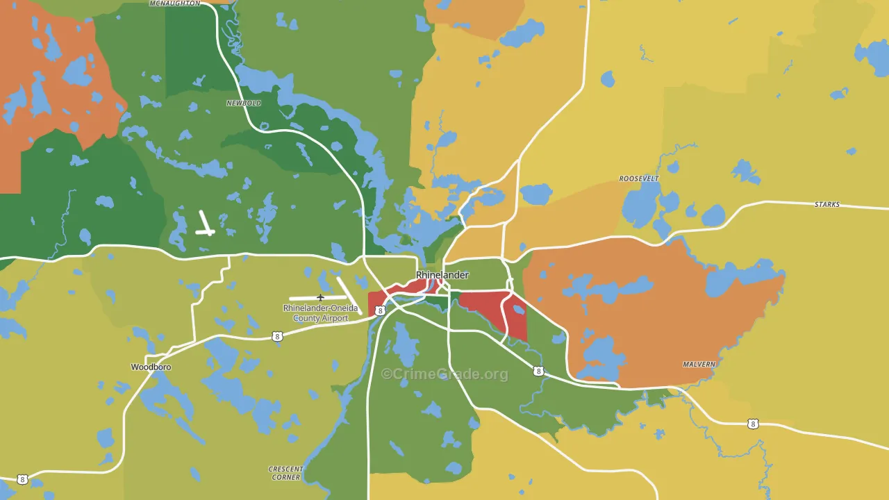 54501, WI Map of Theft Rates