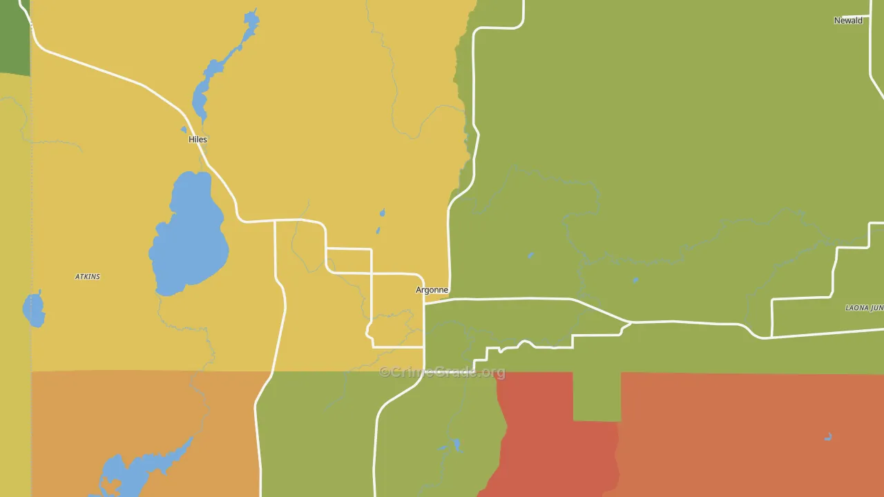 54511, WI Map of Theft Rates
