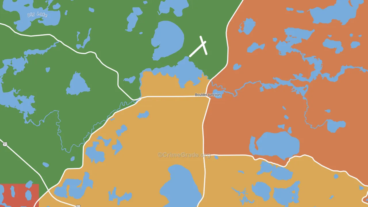 54512, WI Map of Theft Rates
