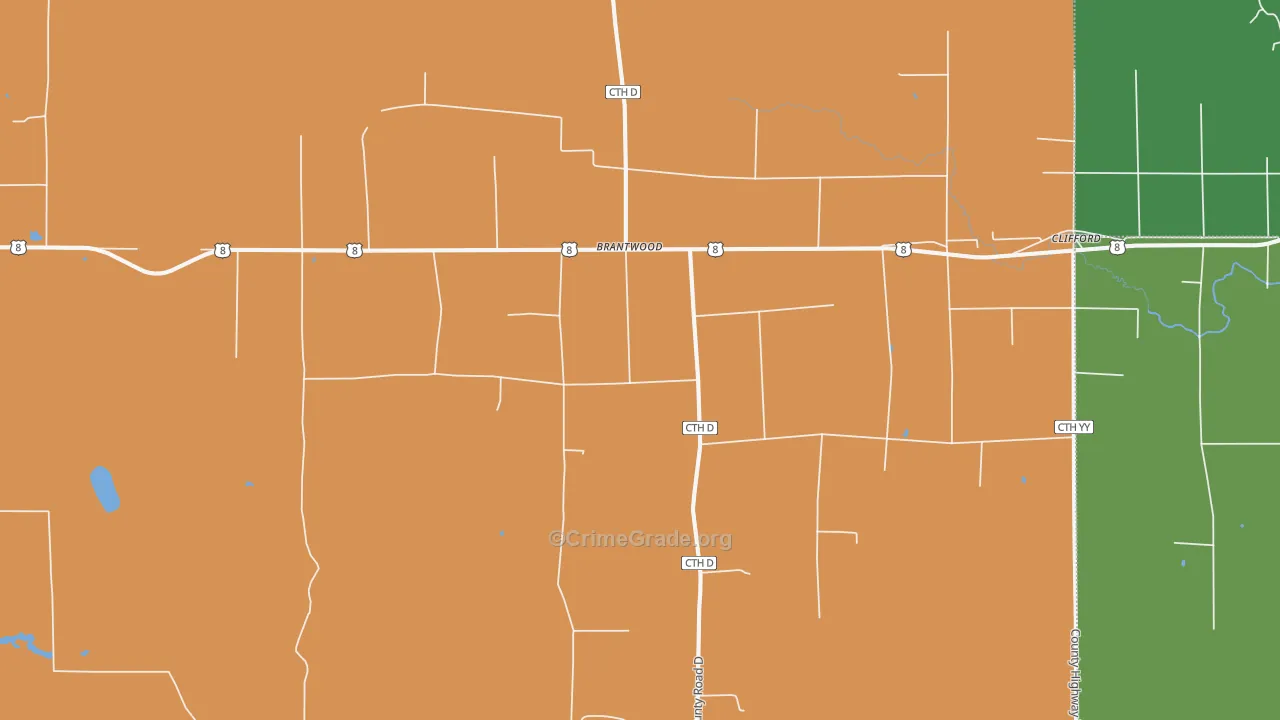 54513, WI Map of Theft Rates