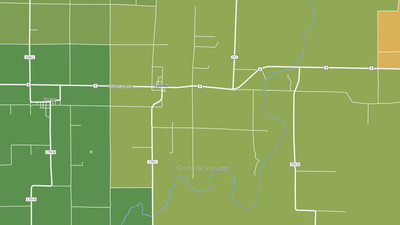 54515, WI Map of Theft Rates