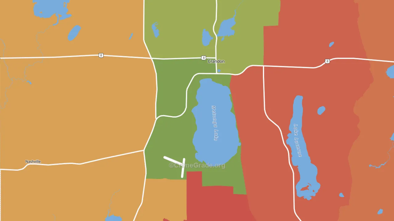 54520, WI Map of Theft Rates