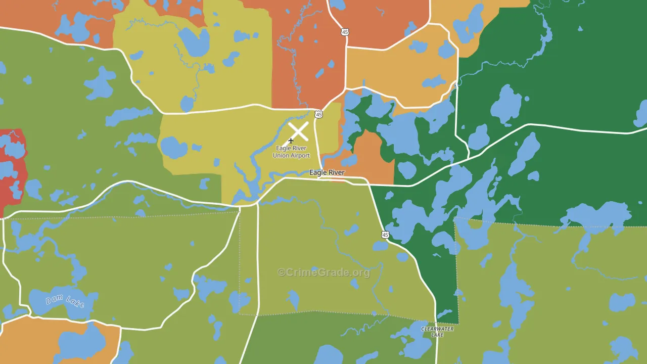 54521, WI Map of Theft Rates