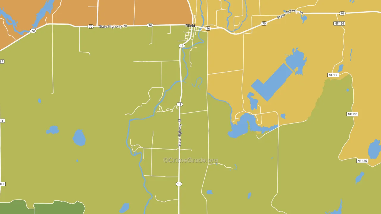 54524, WI Map of Theft Rates