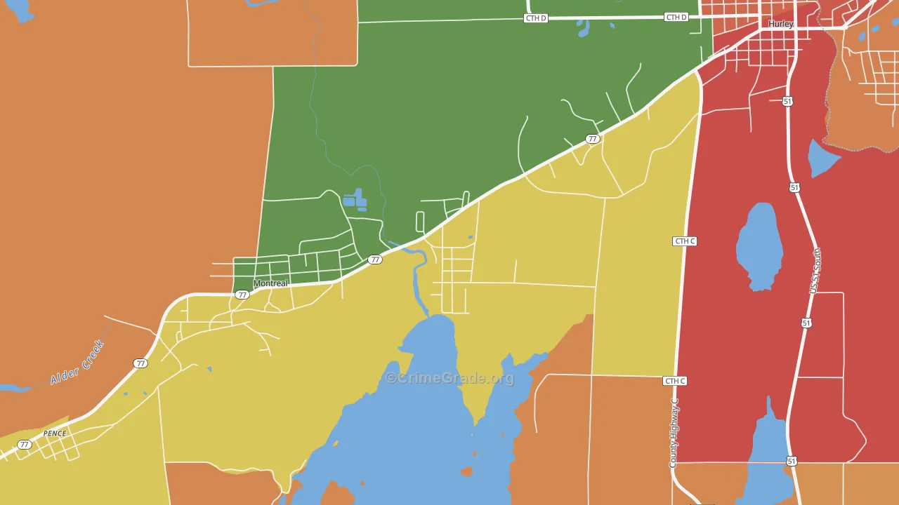 54525, WI Map of Theft Rates