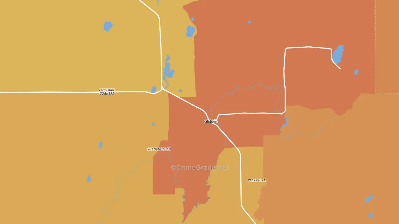 54527, WI Map of Theft Rates