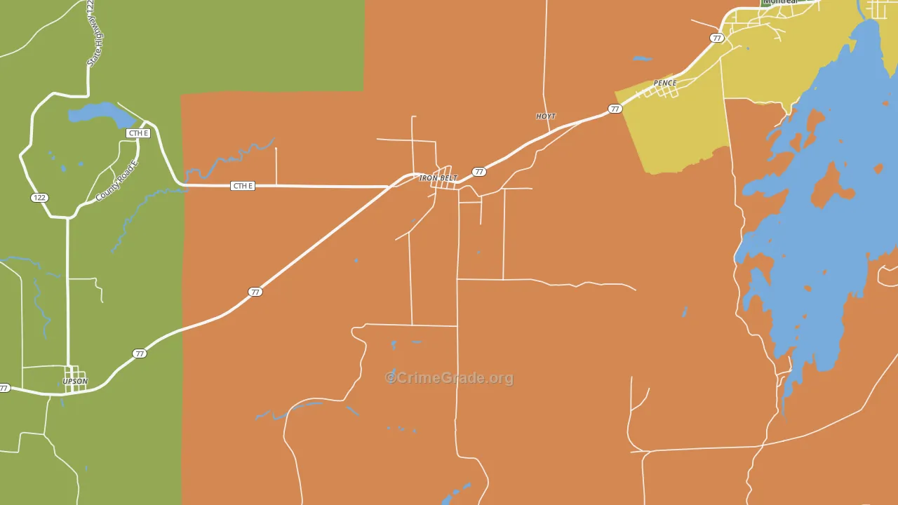 54536, WI Map of Theft Rates