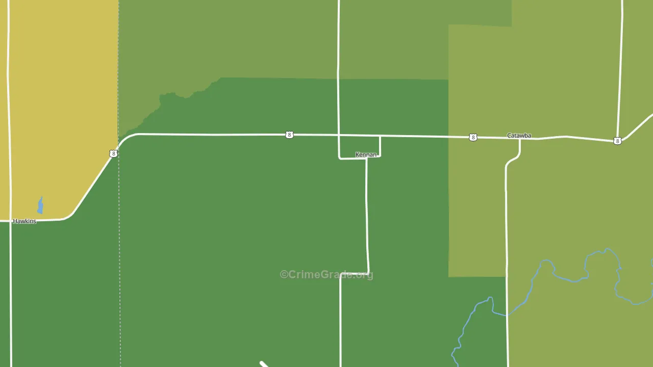 54537, WI Map of Theft Rates