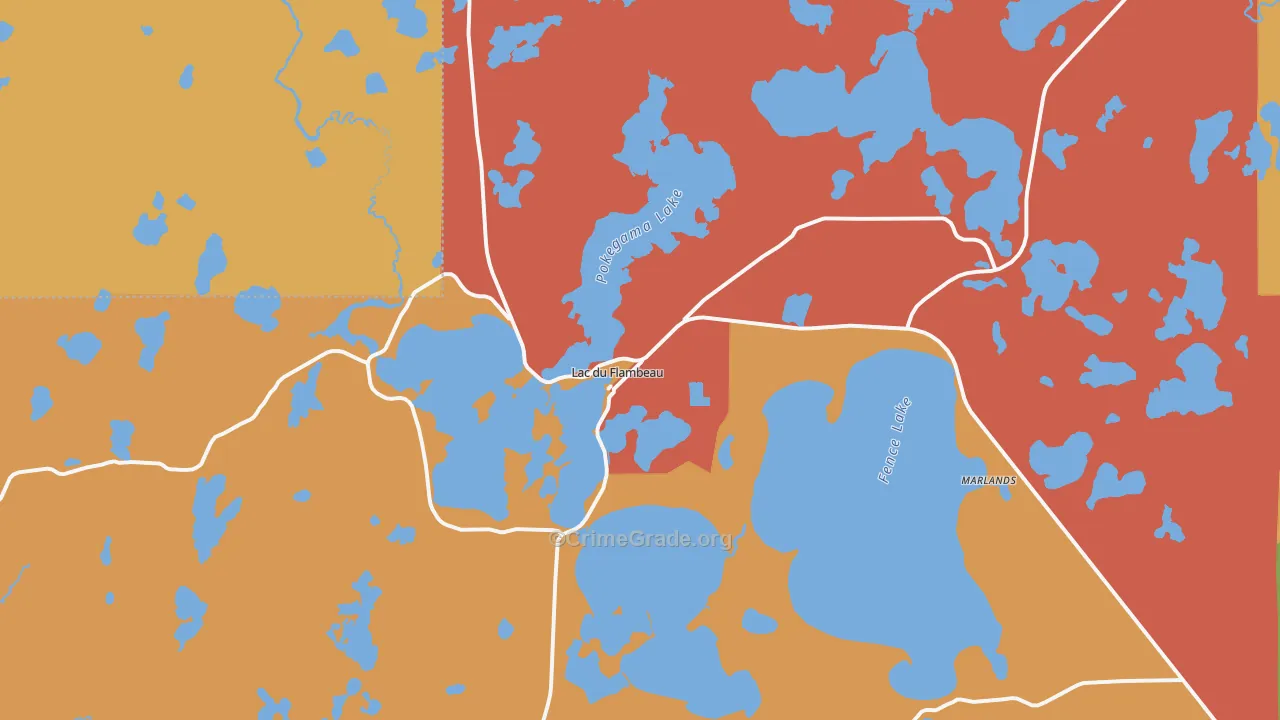 54538, WI Map of Theft Rates