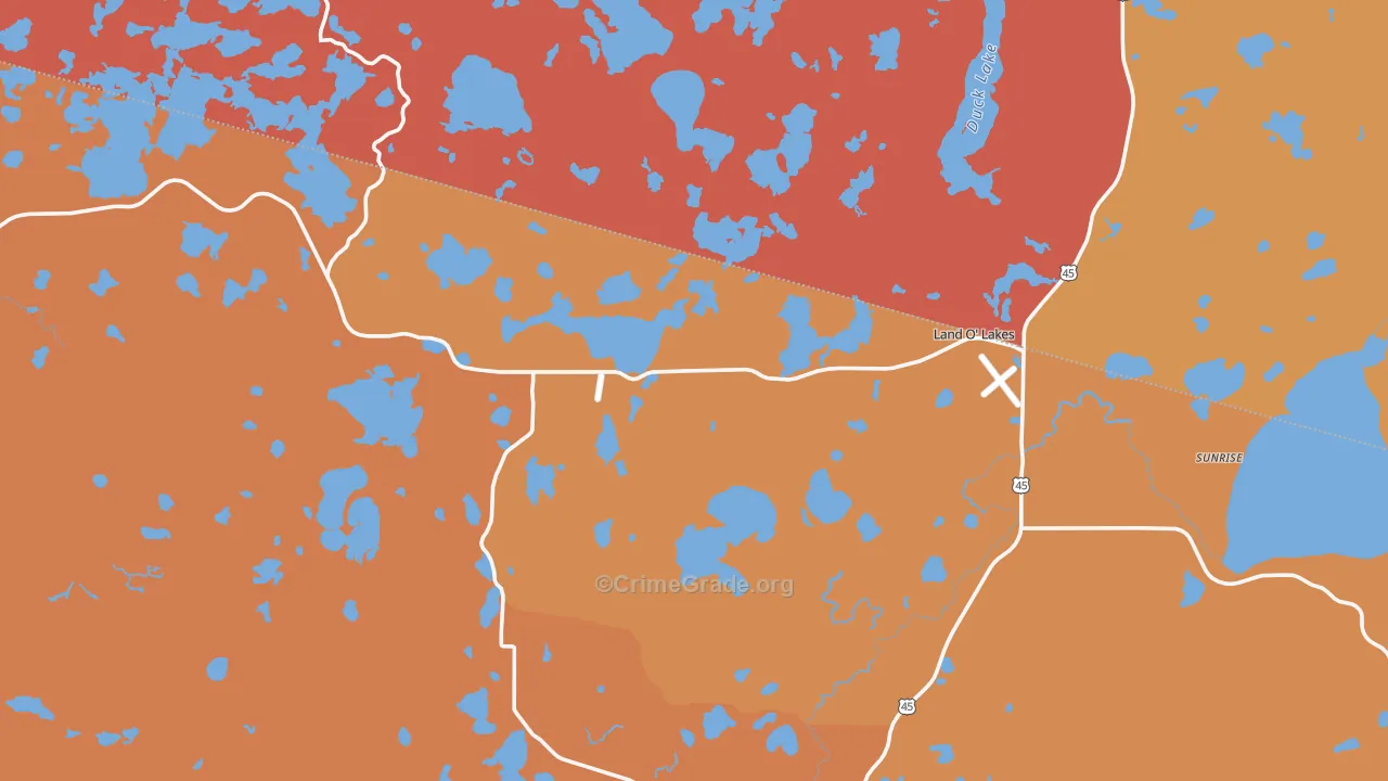 54540, WI Map of Theft Rates