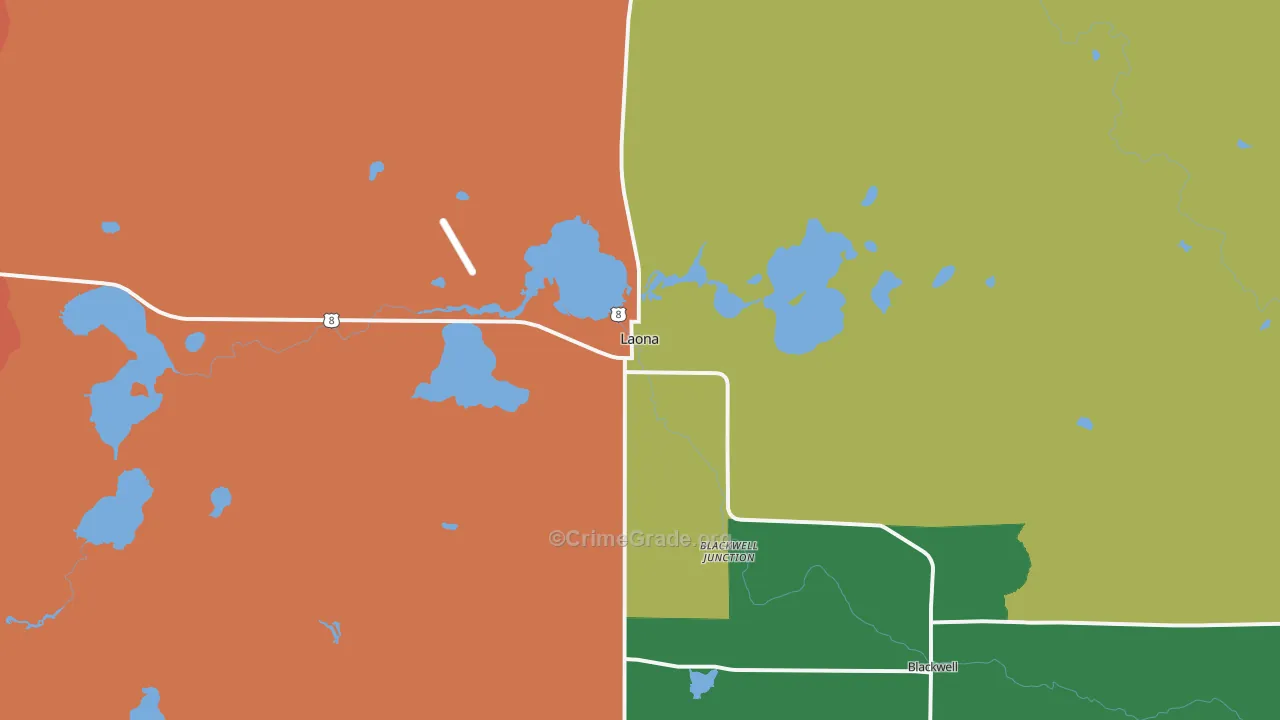 54541, WI Map of Theft Rates