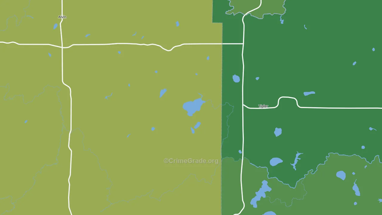 54542, WI Map of Theft Rates