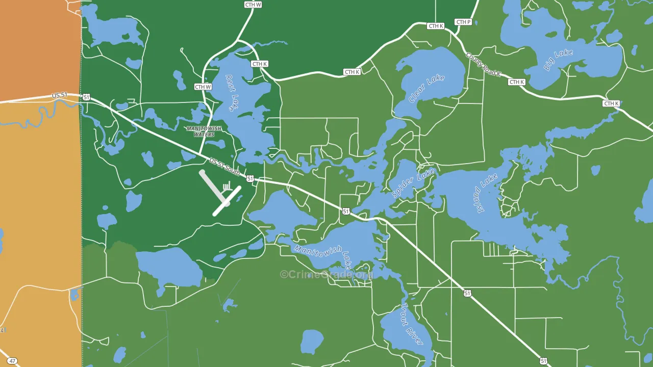 54545, WI Map of Theft Rates