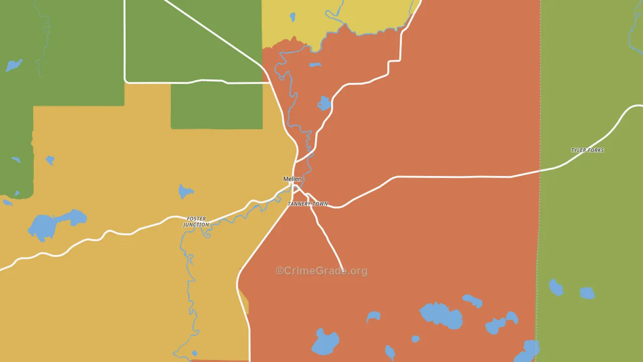 54546, WI Map of Theft Rates