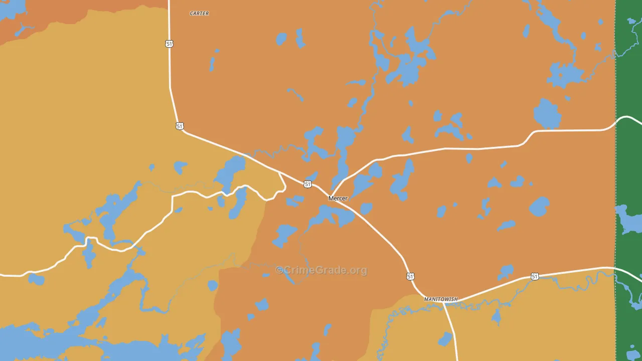 54547, WI Map of Theft Rates