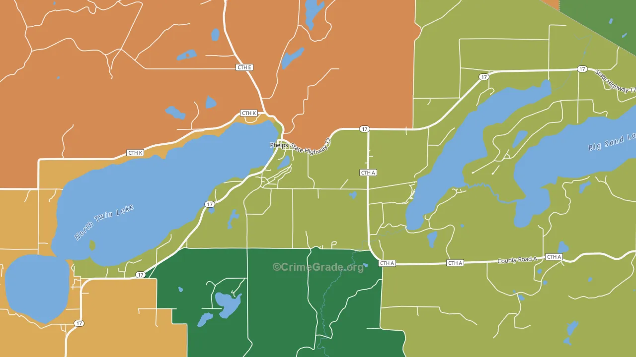 54554, WI Map of Theft Rates