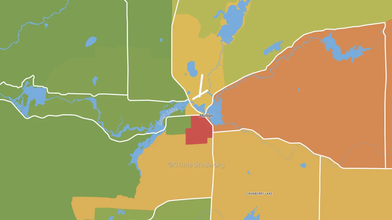 54555, WI Map of Theft Rates