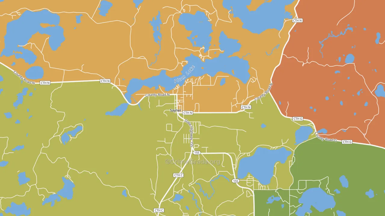 54560, WI Map of Theft Rates