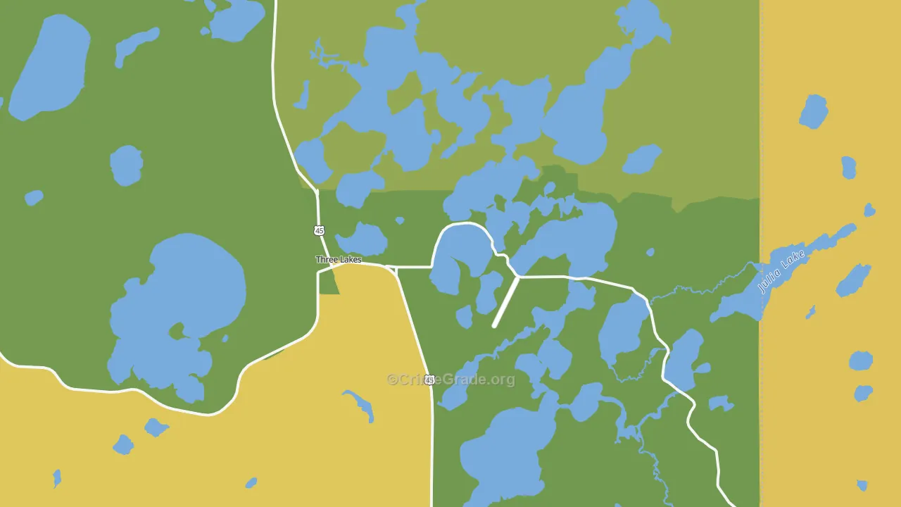 54562, WI Map of Theft Rates