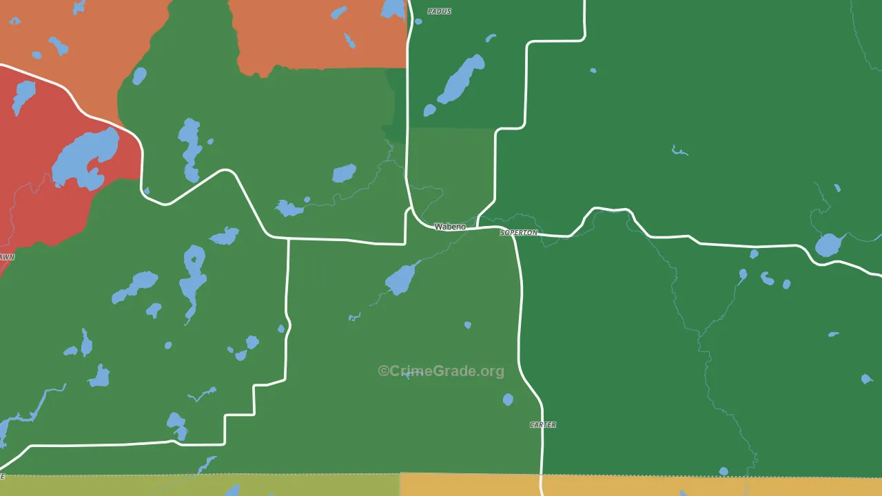 54566, WI Map of Theft Rates