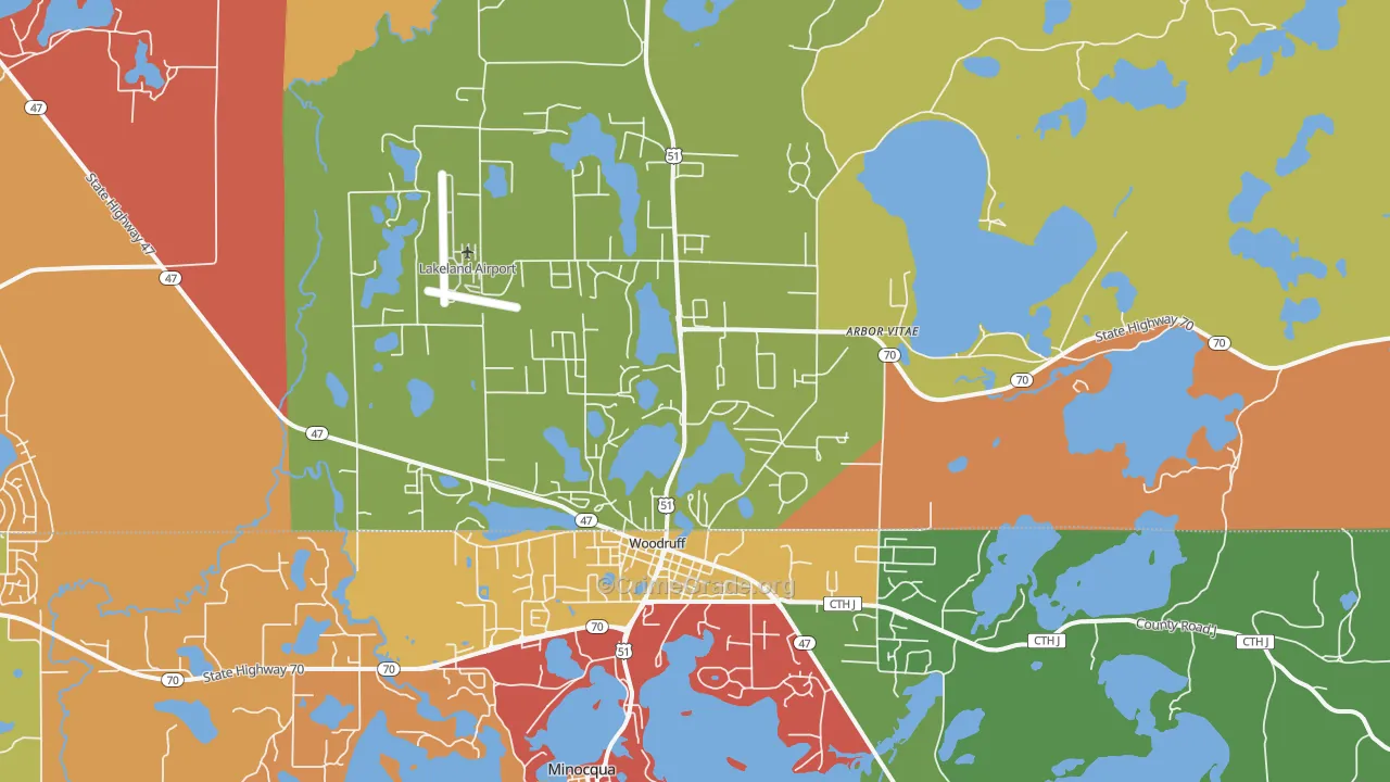 54568, WI Map of Theft Rates