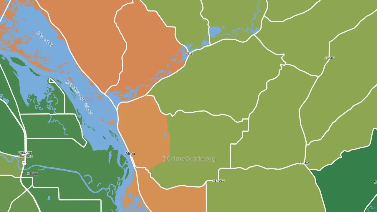 54610, WI Map of Theft Rates