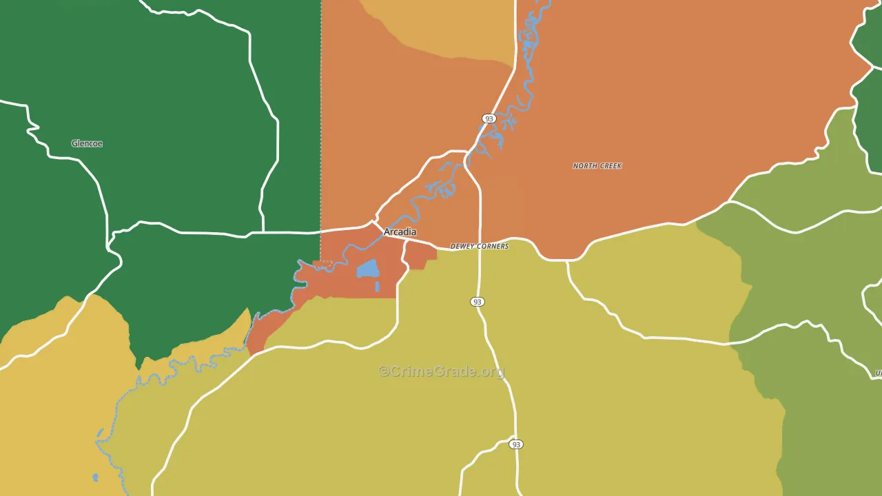 54612, WI Map of Theft Rates