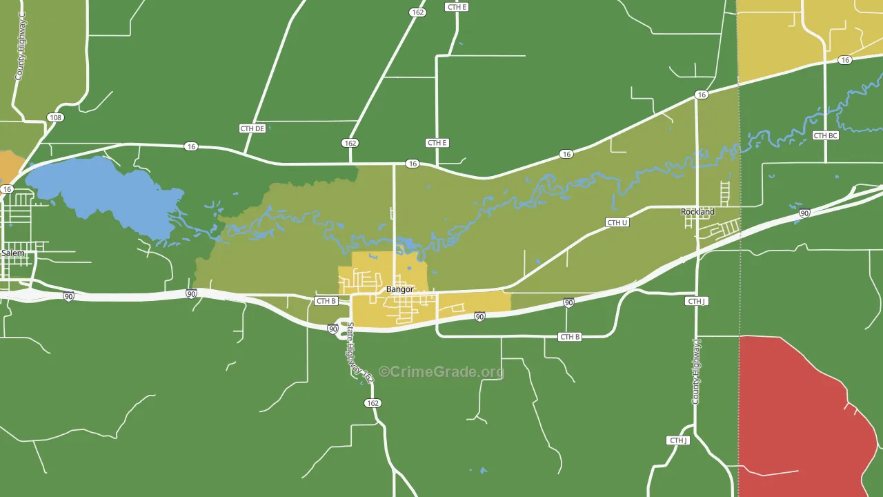 54614, WI Map of Theft Rates