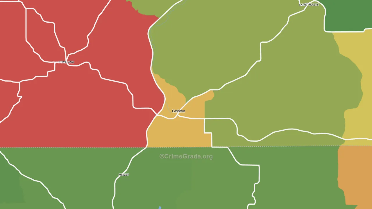 54619, WI Map of Theft Rates