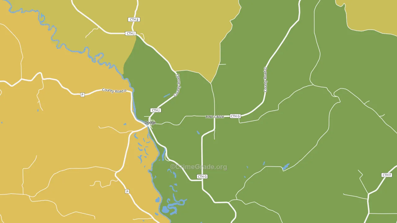 54625, WI Map of Theft Rates