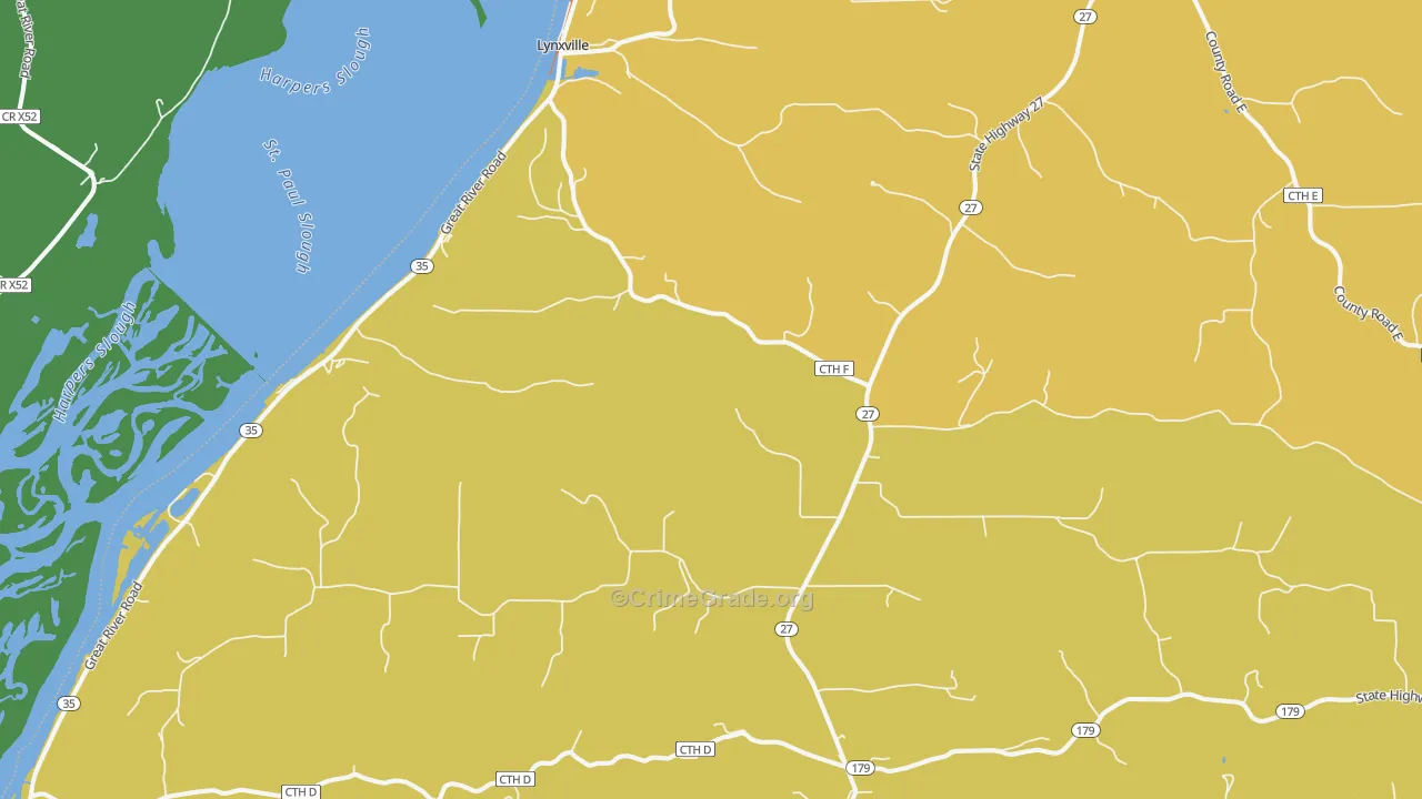 54626, WI Map of Theft Rates