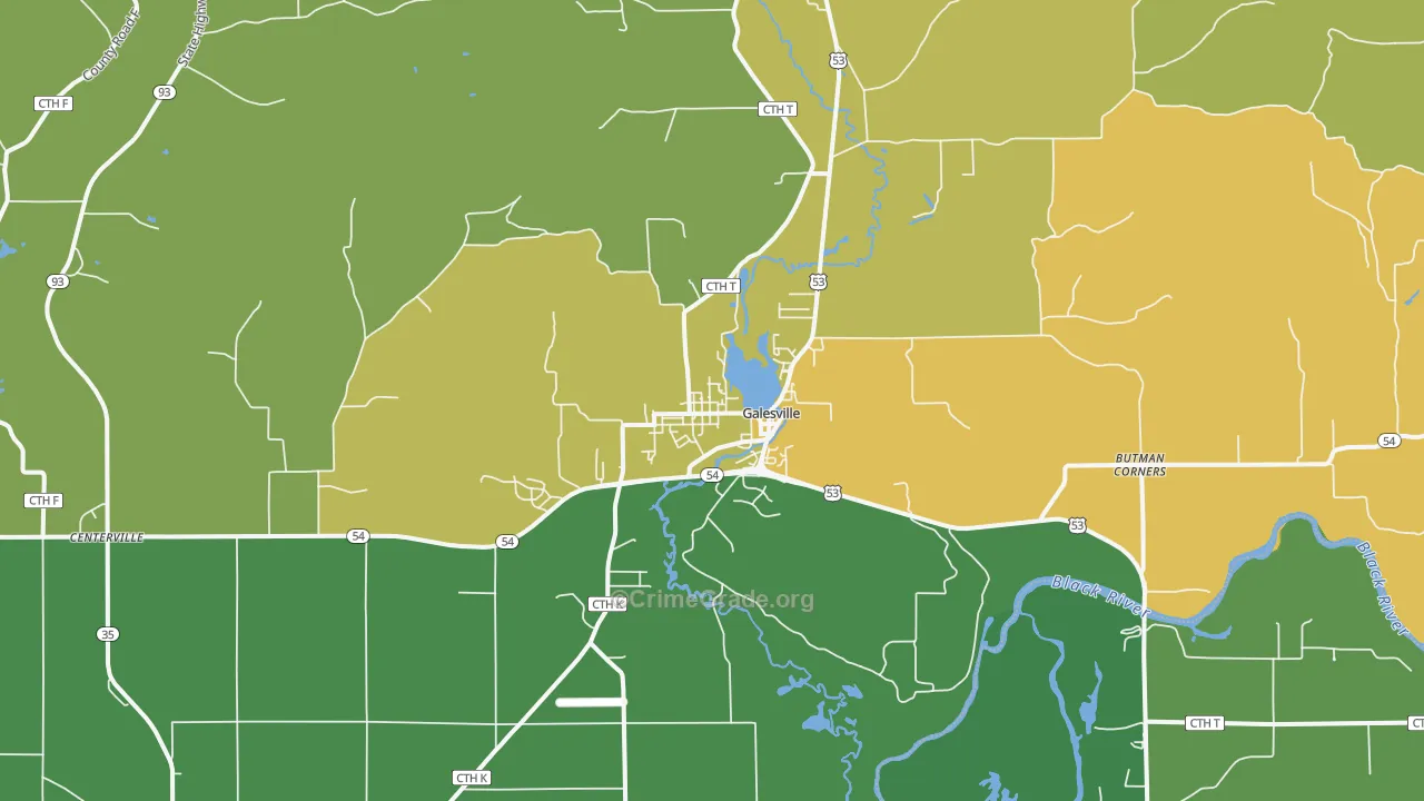 54630, WI Map of Theft Rates