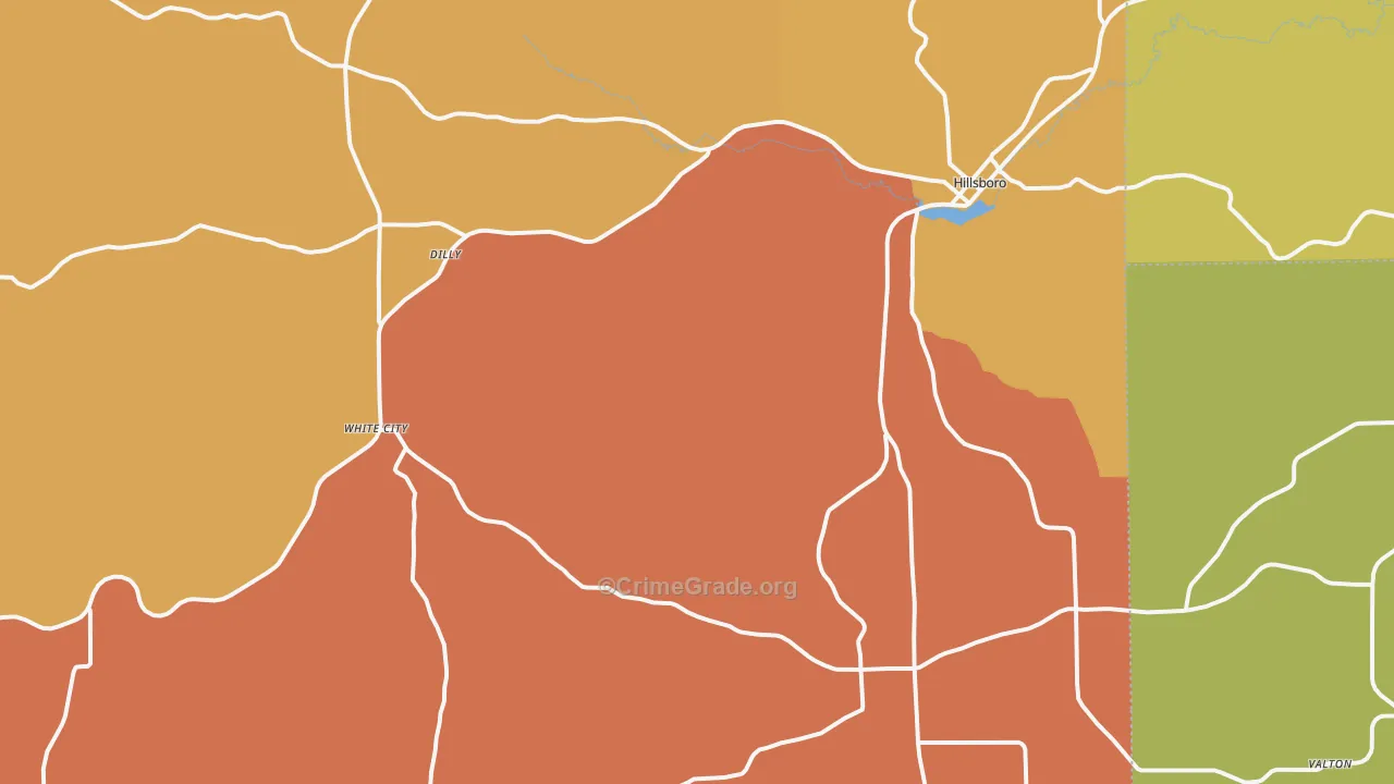 54634, WI Map of Theft Rates