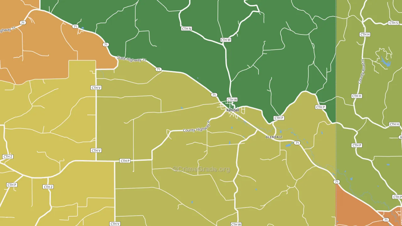 54638, WI Map of Theft Rates